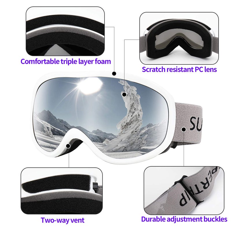 Supertrip Snow Ski Goggles Anti-Fog 100% UV Protection Snowboard Skiing Goggles - Image 4